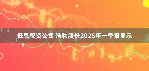 低息配资公司 浩物股份2025年一季报显示