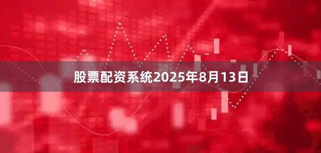 股票配资系统2025年8月13日